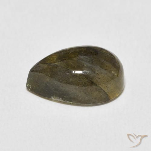 Labradorita Multicolorido Natural 3.76ct, Formato de pêra, Translúcido