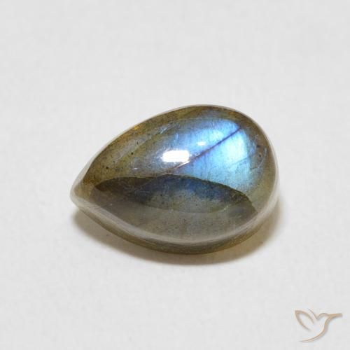 2.83ct Natural Multicolorido Labradorita, Formato de pêra, Translúcido