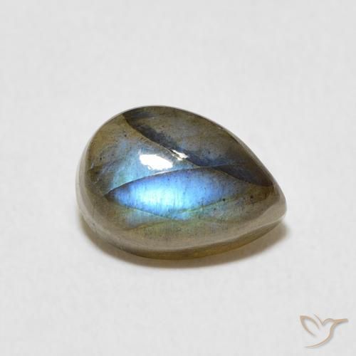 Labradorita Multicolorido Natural 2.83ct, Formato de pêra, Translúcido