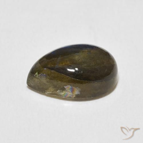 Labradorita Multicolorido Natural 3.93ct, Formato de pêra, Translúcido