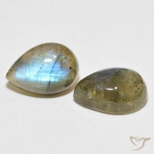 Pedras preciosas de Labradorita Multicolorido natural de 12.40 ct, Formato de pêra, Translúcido