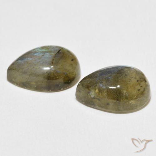 Pedras preciosas de Labradorita Multicolorido natural de 12.40 ct, Formato de pêra, Translúcido