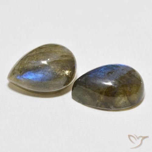Pedras preciosas de Labradorita Multicolorido natural de 13.55 ct, Formato de pêra, Translúcido