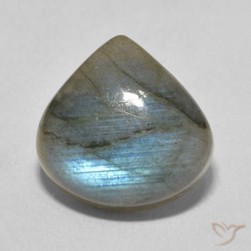 6.93ct Natural Multicolorido Labradorita, Formato de pêra, Translúcido