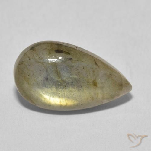 Labradorita Multicolorido Natural 6.59ct, Formato de pêra, Translúcido