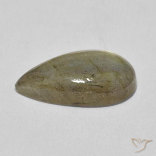 Labradorita Multicolorido Natural 6.59ct, Formato de pêra, Translúcido