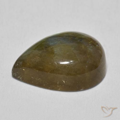 Labradorita Multicolorido Natural 12.00ct, Formato de pêra, Translúcido
