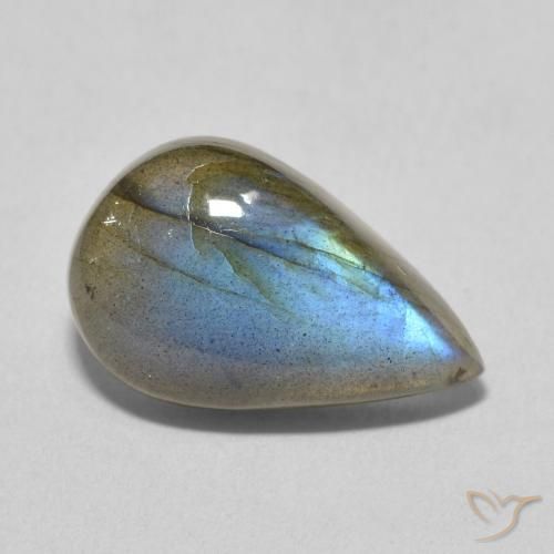 6.01ct Natural Multicolorido Labradorita, Formato de pêra, Translúcido