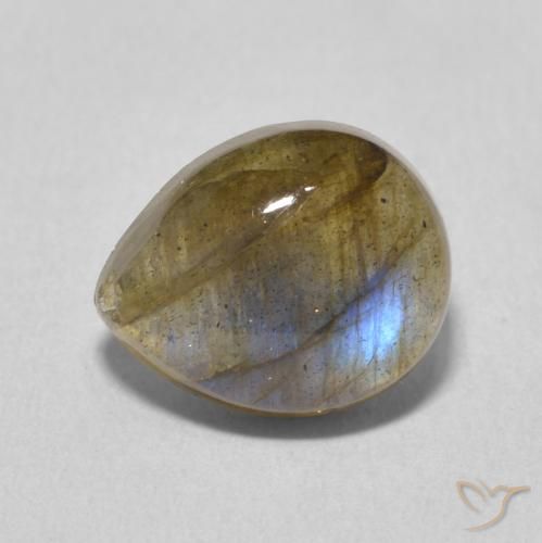 3.83ct Natural Multicolorido Labradorita, Formato de pêra, Translúcido