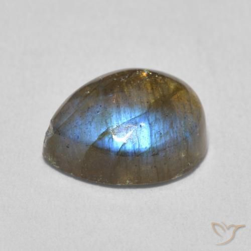 Labradorita Multicolorido Natural 3.83ct, Formato de pêra, Translúcido