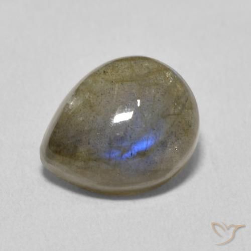3.62ct Natural Multicolorido Labradorita, Formato de pêra, Translúcido
