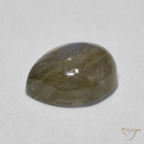 Labradorita Multicolorido Natural 3.62ct, Formato de pêra, Translúcido