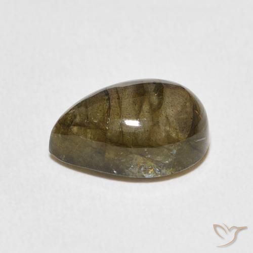 Labradorita Multicolorido Natural 4.07ct, Formato de pêra, Translúcido