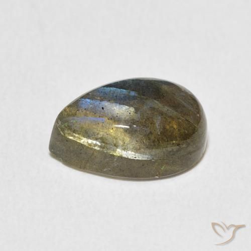 Labradorita Multicolorido Natural 3.93ct, Formato de pêra, Translúcido