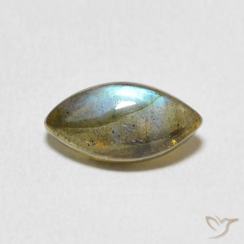 1.32ct Natural Multicolorido Labradorita, Marquesa, Translúcido