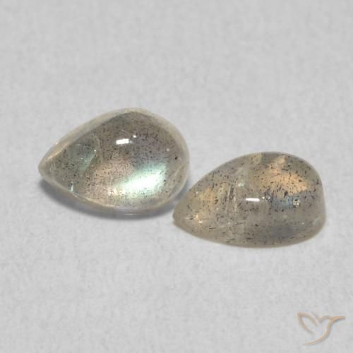 Pedras preciosas de Labradorita Multicolorido natural de 0.87 ct, Formato de pêra, Translúcido
