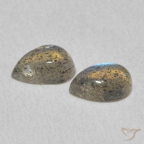 Pedras preciosas de labradorita multicolorido natural de 0,92 ct, formato de pêra, translúcido