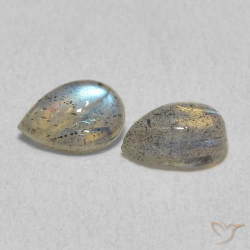 Pedras preciosas de Labradorita Multicolorido natural de 0.92 ct, Formato de pêra, Translúcido