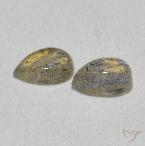 Pedras preciosas de Labradorita Multicolorido natural de 0.92 ct, Formato de pêra, Translúcido
