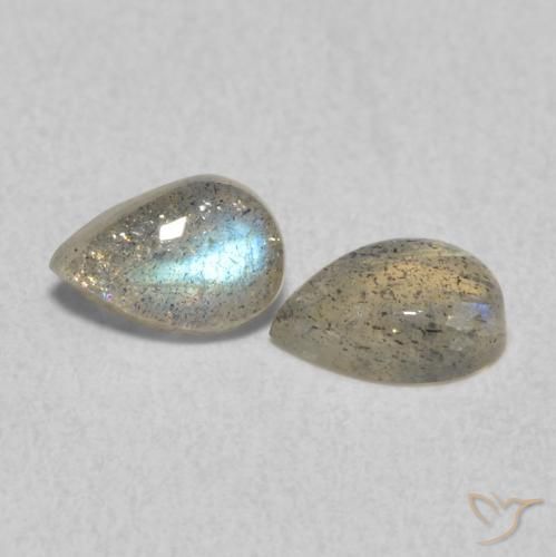Pedras preciosas de Labradorita Multicolorido natural de 0.83 ct, Formato de pêra, Translúcido