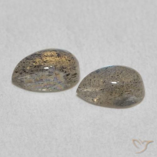 Pedras preciosas de Labradorita Multicolorido natural de 1.02 ct, Formato de pêra, Translúcido