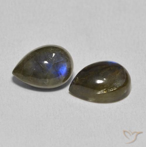 Pedras preciosas de Labradorita Multicolorido natural de 4.77 ct, Formato de pêra, Translúcido