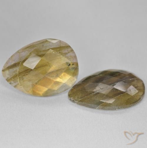 Pedras preciosas de Labradorita Multicolorido natural de 19.06 ct, Formato de pêra, Translúcido