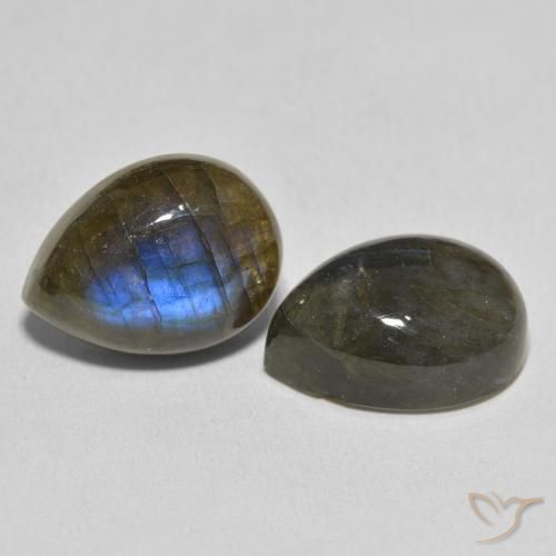 Pedras preciosas de Labradorita Multicolorido natural de 20.86 ct, Formato de pêra, Translúcido