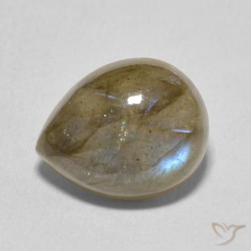 3.75ct Natural Multicolorido Labradorita, Formato de pêra, Translúcido