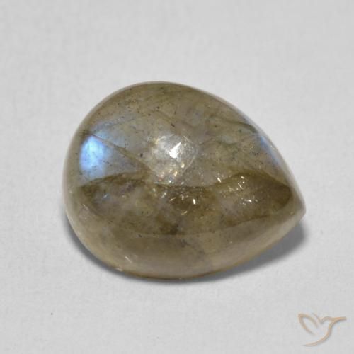 Labradorita Multicolorido Natural 3.75ct, Formato de pêra, Translúcido