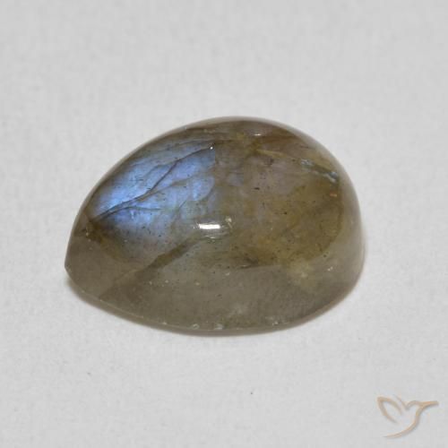 Labradorita Multicolorido Natural 3.75ct, Formato de pêra, Translúcido