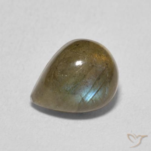 1.79ct Natural Multicolorido Labradorita, Formato de pêra, Translúcido