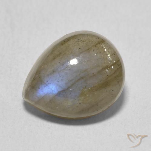 4.02ct Natural Multicolorido Labradorita, Formato de pêra, Translúcido