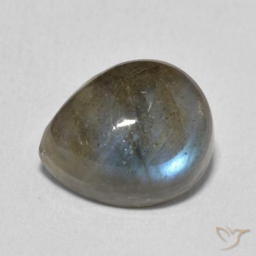 Labradorita Multicolorido Natural 4.10ct, Formato de pêra, Translúcido