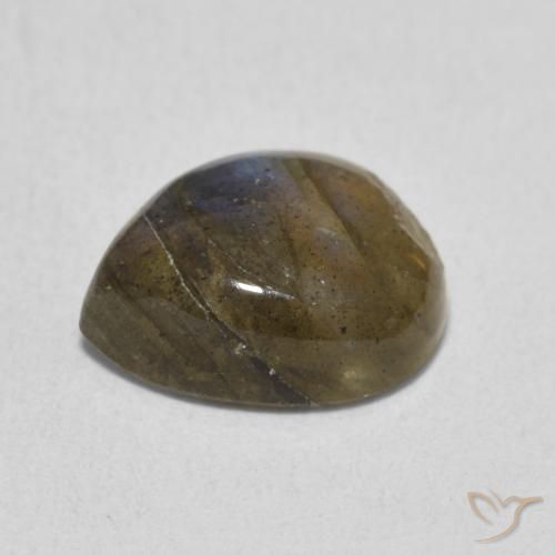 Labradorita Multicolorido Natural 3.48ct, Formato de pêra, Translúcido