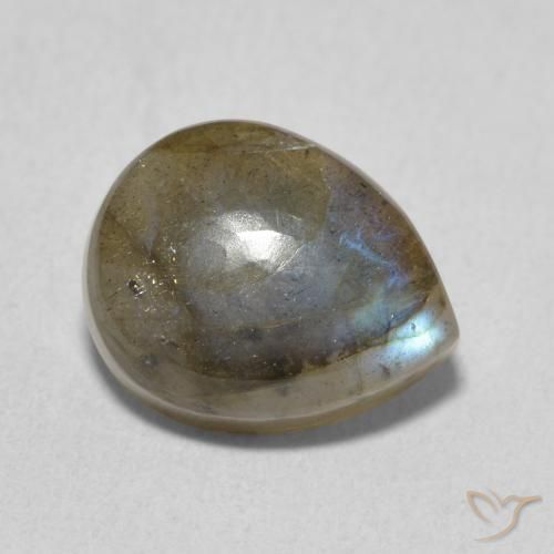 Labradorita Multicolorido Natural 3.40ct, Formato de pêra, Translúcido