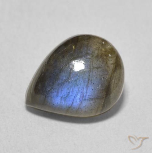 2.53ct Natural Multicolorido Labradorita, Formato de pêra, Translúcido