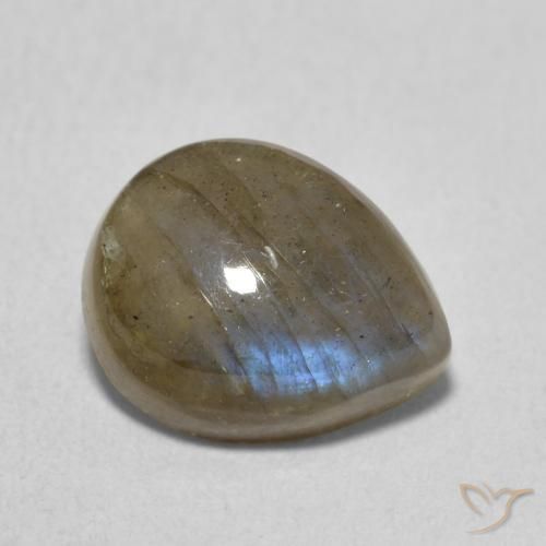 Labradorita Multicolorido Natural 3.66ct, Formato de pêra, Translúcido