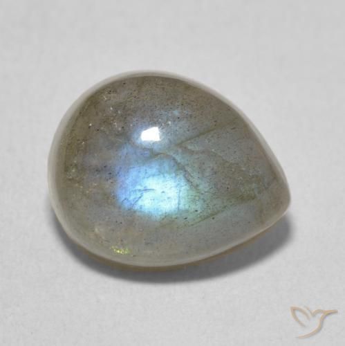 Labradorita Multicolorido Natural 4.12ct, Formato de pêra, Translúcido