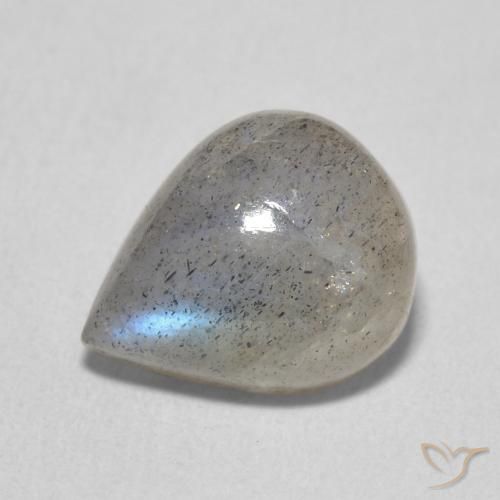 3.65ct Natural Multicolorido Labradorita, Formato de pêra, Translúcido