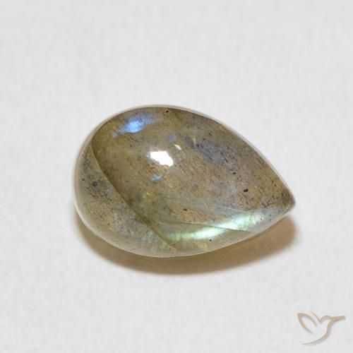 Labradorita Multicolorido Natural 2.88ct, Formato de pêra, Translúcido