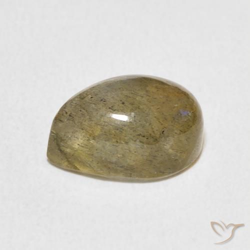 Labradorita Multicolorido Natural 2.88ct, Formato de pêra, Translúcido