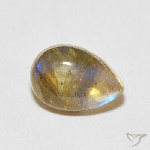 Labradorita Multicolorido Natural 2.36ct, Formato de pêra, Translúcido
