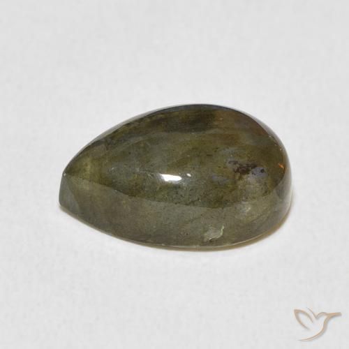 Labradorita Multicolorido Natural 3.76ct, Formato de pêra, Translúcido