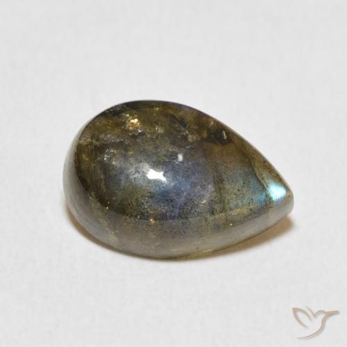 Labradorita Multicolorido Natural 3.51ct, Formato de pêra, Translúcido