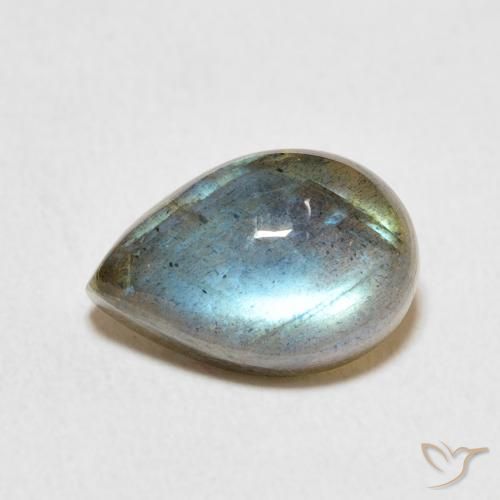 3.85ct Natural Multicolorido Labradorita, Formato de pêra, Translúcido
