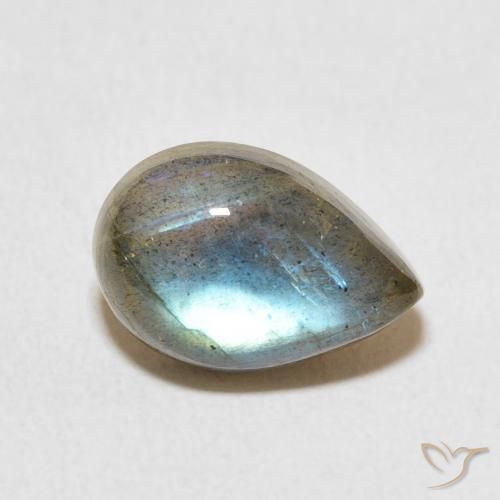 Labradorita Multicolorido Natural 3.85ct, Formato de pêra, Translúcido