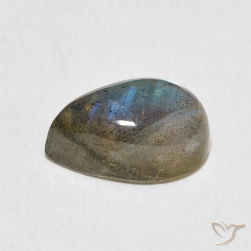 Labradorita Multicolorido Natural 3.85ct, Formato de pêra, Translúcido