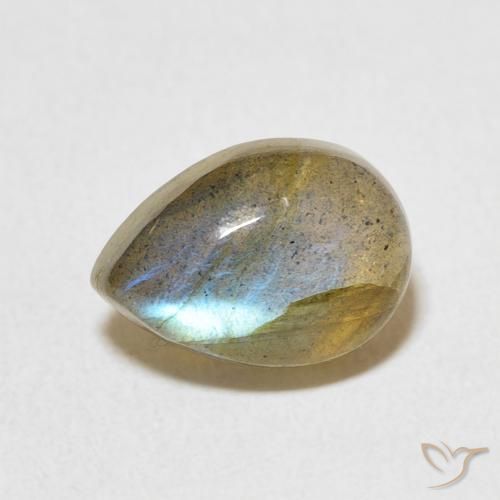 2.63ct Natural Multicolorido Labradorita, Formato de pêra, Translúcido