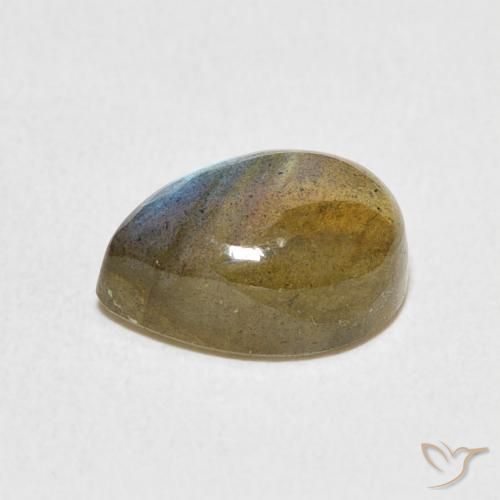Labradorita Multicolorido Natural 2.63ct, Formato de pêra, Translúcido